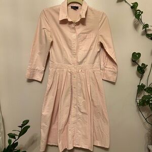 100% cotton Light Pink Button-Up Dress